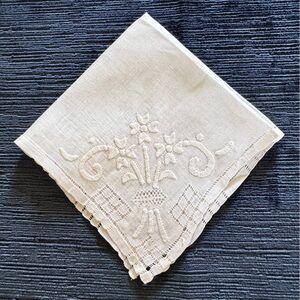 Antique handmade Madeira Hankerchief